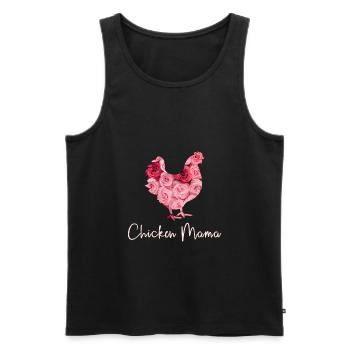Chicken Mama Henne Bauern Rosen Bäuerin Huhn - Männer Premium Bio Tank Top - Schwarz - Vorne - Michal (187cm)