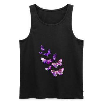 Beautiful butterfly girl purple - Men's Premium Organic Tank Top - black - Front - Michal (187cm)