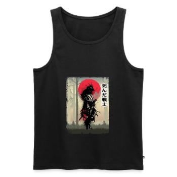 Dead Japanese Samurai Warrior Swordsman - Men's Premium Organic Tank Top - black - Front - AI Model Male 178 light (178cm)