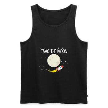 Enfant fusée lune 2ème anniversaire astronaute 2 ans - Débardeur bio Premium Homme - noir - Devant - Michal (187cm)