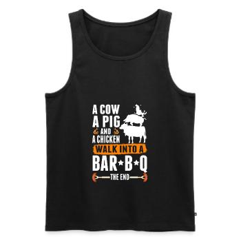 Sarcastic Grill Meat GrillIng Fun BBQ - Men's Premium Organic Tank Top - black - Front - Michal (187cm)