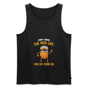 Nug Life Funny Chicken Nuggets - Men's Premium Organic Tank Top - black - Front - Michal (187cm)