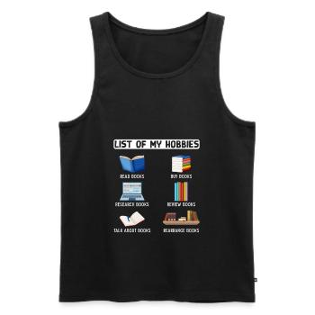 Drôle d’amateur de livres Humor Lire le ver de bibliothèque - Débardeur bio Premium Homme - noir - Devant - Michal (187cm)