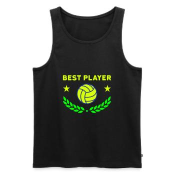 Best player (Volleyball, Sterne, Lorbeerkranz) - Männer Premium Bio Tank Top - Schwarz - Vorne - Michal (187cm)