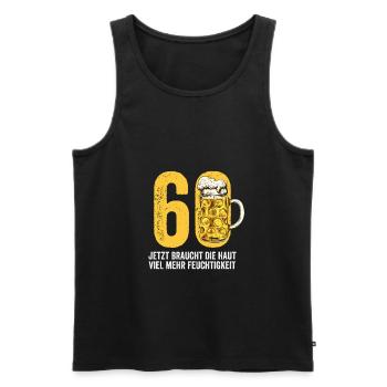Herren 60. Geburtstag Biertrinker Bier Humor - Männer Premium Bio Tank Top - Schwarz - Vorne - Michal (187cm)