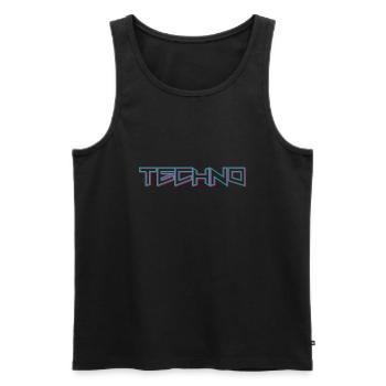 TECHNO DJ EDM Musique Acid House Rave Festival de musique - Débardeur bio Premium Homme - noir - Devant - AI Model Male 178 light (178cm)