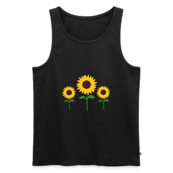 Blume gelb gelbe Blume Blumen Sonnenblume Blüte  - Männer Premium Bio Tank Top - Schwarz - Vorne - Michal (187cm)