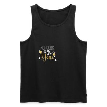 Cheers New Year New Year's Eve Christmas - Men's Premium Organic Tank Top - black - Front - AI Model Male 178 light (178cm)