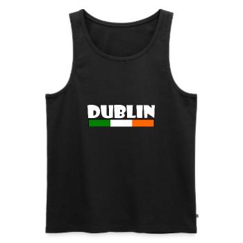 Dublin - Männer Premium Bio Tank Top - Schwarz - Vorne - AI Model Male 178 light (178cm)