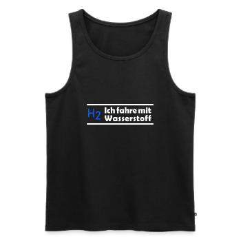 Ich fahre mit Wasserstoff Energiewende Klim - Männer Premium Bio Tank Top - Schwarz - Vorne - Michal (187cm)