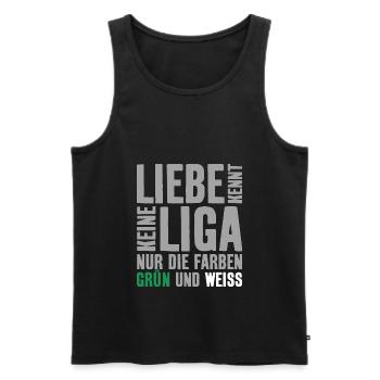 LIEBE KENNT KEINE LIGA ABSTIEG BREMEN - Männer Premium Bio Tank Top - Schwarz - Vorne - AI Model Male 178 light (178cm)