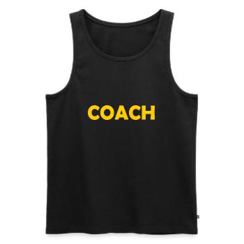 Coach - Men's Premium Organic Tank Top - black - Front - AI Model Male 178 light (178cm)