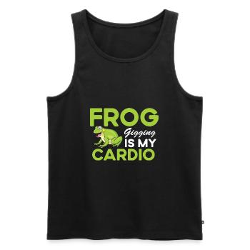 Frog catcher funny quote catch frog -gigging - Men's Premium Organic Tank Top - black - Front - AI Model Male 178 light (178cm)
