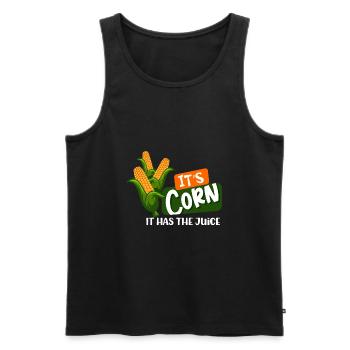 Corn forever, it's corn, it has the juice corn - Men's Premium Organic Tank Top - black - Front - AI Model Male 178 light (178cm)