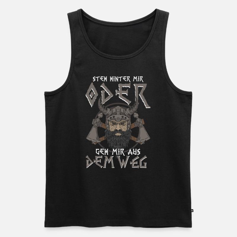 Wikinger Steh Hinter Mir - Männer Premium Bio Tank Top - Schwarz
