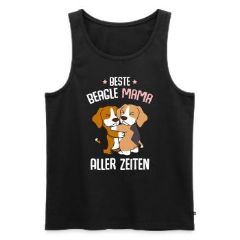 Beste Beagle Mama - Männer Premium Bio Tank Top - Schwarz - Vorne - AI Model Male 178 light (178cm)