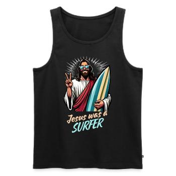 Surfeur Surfer Jésus Vacances Cool - Débardeur bio Premium Homme - noir - Devant - Michal (187cm)