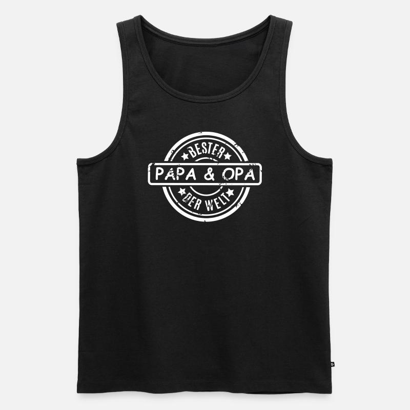 Bester Papa Opa der Welt - Männer Premium Bio Tank Top - Schwarz