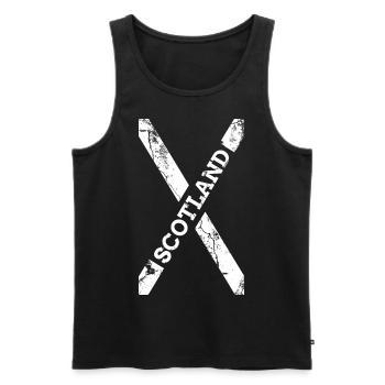 Bannière drapeau écosse - Débardeur bio Premium Homme - noir - Devant - Michal (187cm)