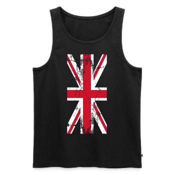 Grossbritannien GB UK Fahne Flagge Union Jack - Männer Premium Bio Tank Top - Schwarz - Vorne - Michal (187cm)