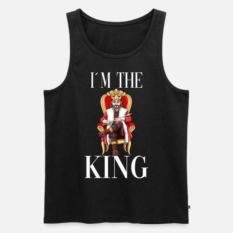 Ich bin der König - Männer Premium Bio Tank Top - Schwarz