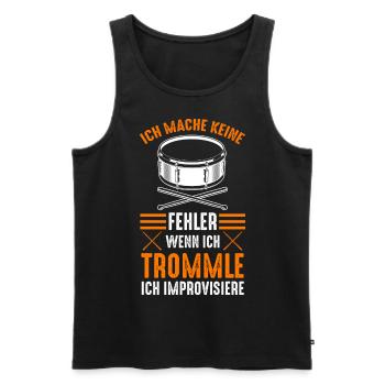 Trommel Drummer Musikschule Trommler Musik - Männer Premium Bio Tank Top - Schwarz - Vorne - Michal (187cm)