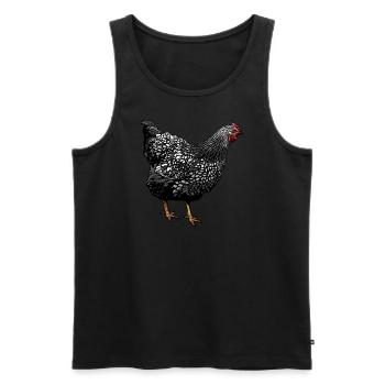Wyandotte Huhn (Illustration) - Men's Premium Organic Tank Top - black - Front - AI Model Male 178 light (178cm)