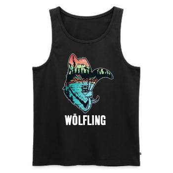 Wölfling T-Shirt für Pfadfinder Wölflinge - Männer Premium Bio Tank Top - Schwarz - Vorne - Michal (187cm)