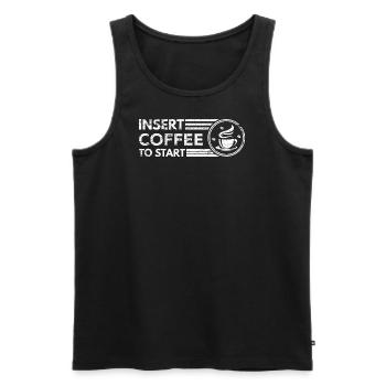 Coffee Lovers - Insert Coffee to Start - Men's Premium Organic Tank Top - black - Front - AI Model Male 178 light (178cm)