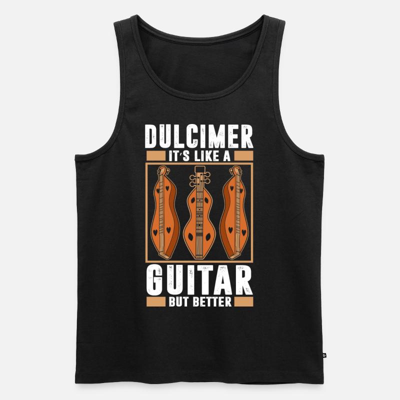 Dulcimer Instrument - Männer Premium Bio Tank Top - Schwarz