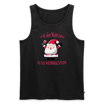 Holt den Wein raus! Es ist WEINnachten - Männer Premium Bio Tank Top - Schwarz - Vorne - Michal (187cm)