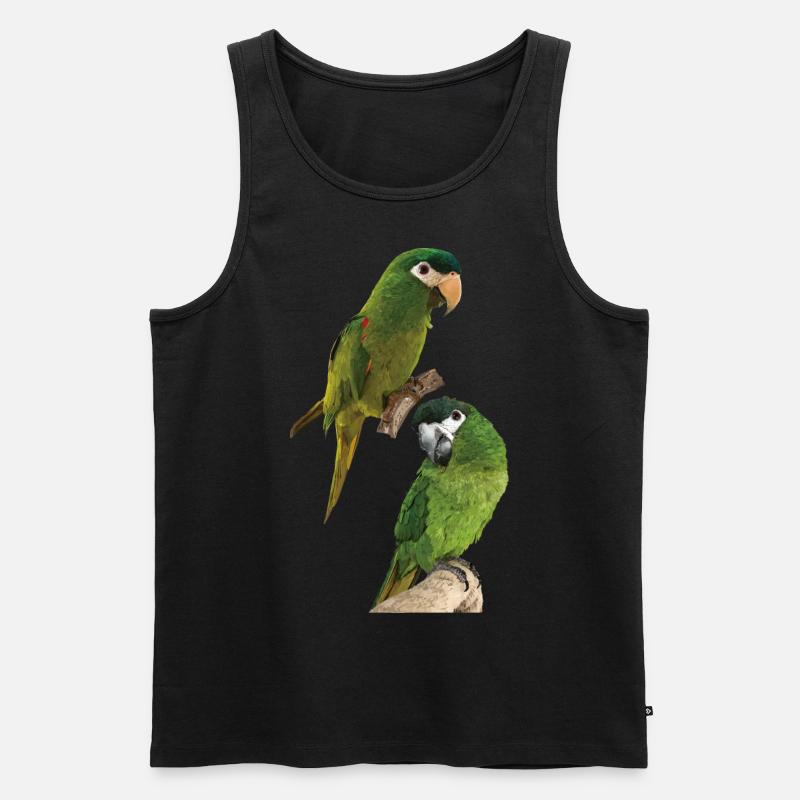 Der edle Ara - Männer Premium Bio Tank Top - Schwarz