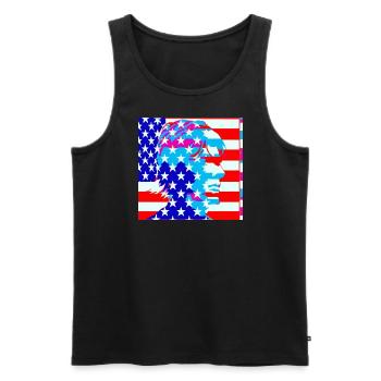 America - Männer Premium Bio Tank Top - Schwarz - Vorne - AI Model Male 178 light (178cm)