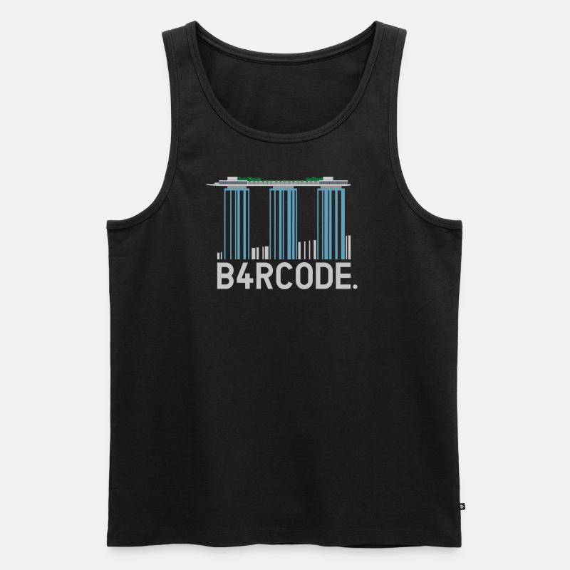B4RCODE. Singapore - Männer Premium Bio Tank Top - Schwarz