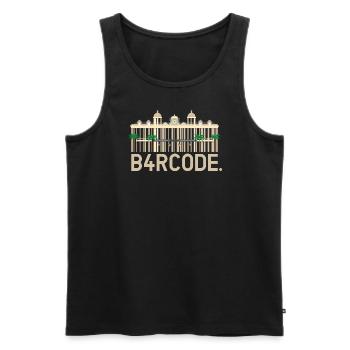 B4RCODE. Monaco - Débardeur bio Premium Homme - noir - Devant - AI Model Male 178 light (178cm)