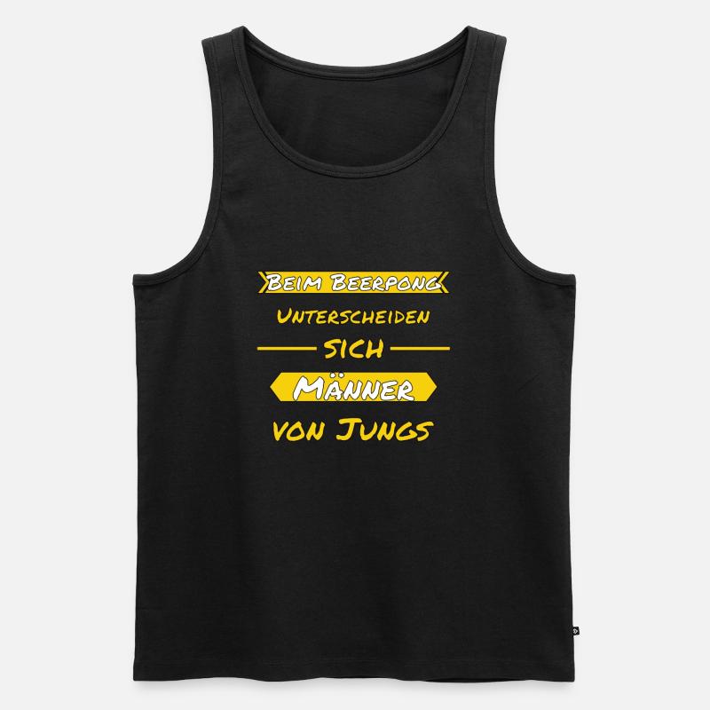 Beerpong Spruch - Männer Premium Bio Tank Top - Schwarz