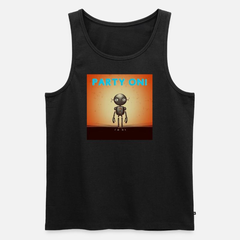 Party ON - Männer Premium Bio Tank Top - Schwarz