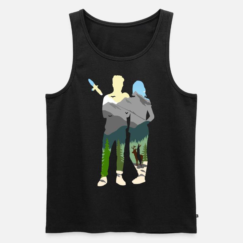 Wanderfreunde - Männer Premium Bio Tank Top - Schwarz