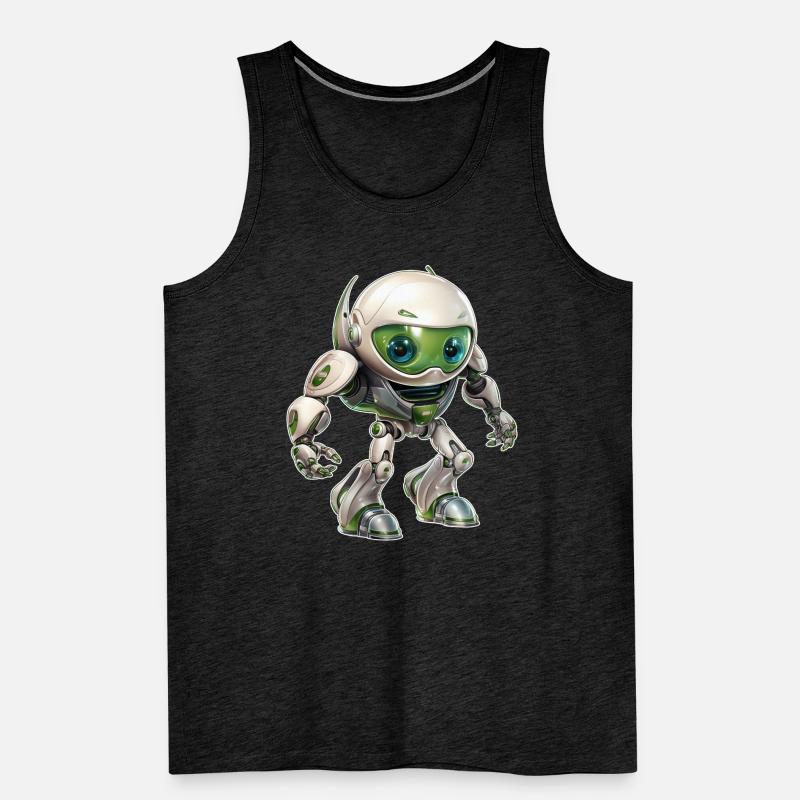 Funny Android Robot from the Pegasus Galaxy Men's Premium Organic Tank Top