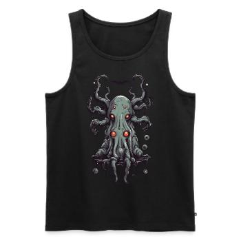 Monstre visqueux, créature mignonne de la nuit - Débardeur bio Premium Homme - noir - Devant - AI Model Male 178 light (178cm)