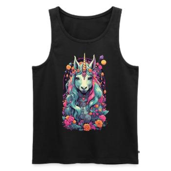 Aesthetic Unicorn Magic Unicorn Streetwear - Men's Premium Organic Tank Top - black - Front - Michal (187cm)