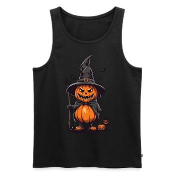 Funny Witches Pumpkin Monster Halloween - Men's Premium Organic Tank Top - black - Front - Michal (187cm)