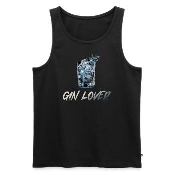Gin lover a drink is always good - Men's Premium Organic Tank Top - black - Front - AI Model Male 178 light (178cm)