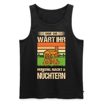 Treckerdemo Bauernprotest Bauern Protest Landwirt - Männer Premium Bio Tank Top - Schwarz - Vorne - Michal (187cm)