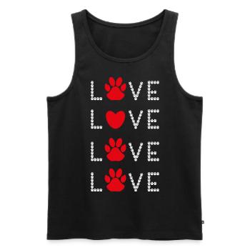 Love Hundepfoten mit rotem Herz und viel Liebe. - Männer Premium Bio Tank Top - Schwarz - Vorne - Michal (187cm)