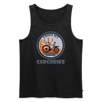 City Silhouette Cargo Bike - Men's Premium Organic Tank Top - black - Front - Michal (187cm)
