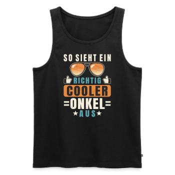 Onkel So Sieht Ein Richtig Cooler Onkel Aus - Männer Premium Bio Tank Top - Schwarz - Vorne - AI Model Male 178 light (178cm)