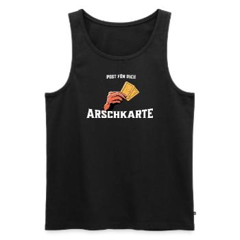 Post für dich Arschkarte - Männer Premium Bio Tank Top - Schwarz - Vorne - AI Model Male 178 light (178cm)