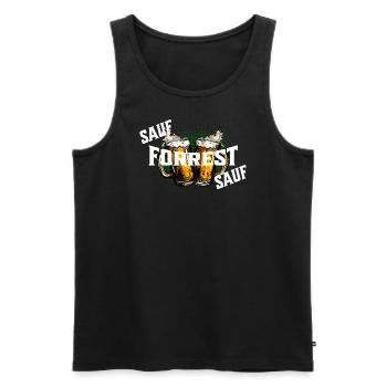 Bier sauf Forrest sauf - Männer Premium Bio Tank Top - Schwarz - Vorne - Michal (187cm)
