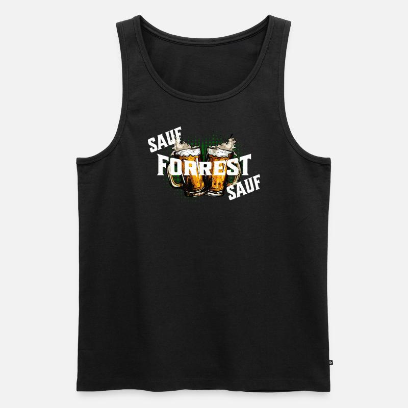 Bier sauf Forrest sauf - Männer Premium Bio Tank Top - Schwarz